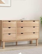 vidaXL Шкаф с чекмеджета OTTA 111x43x735 см борово дърво масив