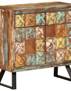 vidaXL Шкаф с чекмеджета пъстър 70x35x70 см регенерирано дърво масив