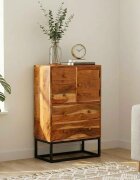 vidaXL Шкаф с чекмеджета с чекмедже с врата Естествен 55 x 30 x 90 см