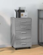 vidaXL Шкаф с чекмеджета с колелца инженерно дърво сив сонома