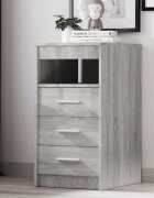 vidaXL Шкаф с чекмеджета сив сонома 40x50x76 см инженерна дървесина