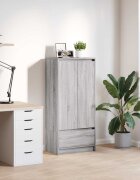 vidaXL Шкаф с чекмеджета сив сонома 555x34x1195 см инженерно дърво