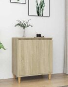 vidaXL Шкаф с дървени крака масив дъб сонома 60x35x70 см