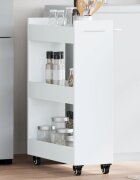 vidaXL Шкаф с колелца бял 60x22x79 см инженерно дърво
