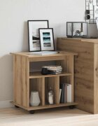 vidaXL Шкаф с колелца дъб артизан 60x45x60 см инженерно дърво