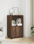 vidaXL Шкаф с колелца кафяв дъб 55x40x91 см инженерно дърво