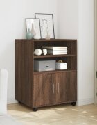 vidaXL Шкаф с колелца кафяв дъб 60x48x81 см инженерно дърво