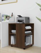 vidaXL Шкаф с колелца кафяв дъб 60x53x72 см инженерно дърво