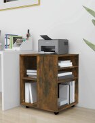 vidaXL Шкаф с колелца опушен дъб 60x53x72 см инженерно дърво