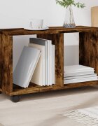vidaXL Шкаф с колелца опушен дъб 72x33x425 см инженерно дърво