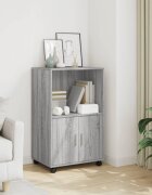 vidaXL Шкаф с колелца сив сонома 55x40x91 см инженерно дърво
