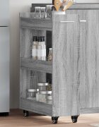 vidaXL Шкаф с колелца сив сонома 60x22x79 см инженерно дърво