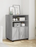 vidaXL Шкаф с колелца сив сонома 60x48x81 см инженерно дърво