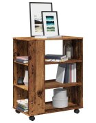 vidaXL Шкаф с колелца старо дърво 60x35x75 см инженерно дърво