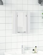 vidaXL Шкаф с LED огледало за баня бял 40x12x45 см акрил