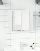 vidaXL Шкаф с LED огледало за баня бял 60x12x45 см акрил