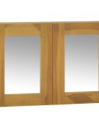 vidaXL Шкаф с огледало 60x10x40 см тиково дърво масив