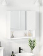 vidaXL Шкаф с огледало Бяло 59 x 17 x 55 см Инженерна дървесина