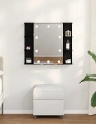 vidaXL Шкаф с огледало Черния дъб 70 x 165 x 60 см