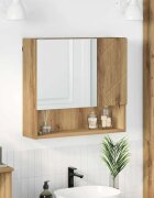 vidaXL Шкаф с огледало Дъб 59 x 17 x 55 см Инженерна дървесина