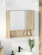 vidaXL Шкаф с огледало Сонома дъб 59 x 17 x 55 см Инженерна дървесина