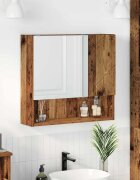 vidaXL Шкаф с огледало Старо дърво 59 x 17 x 55 см Инженерна дървесина
