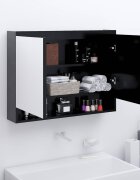 vidaXL Шкаф с огледало за баня 80x15x60 см МДФ антрацит