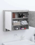 vidaXL Шкаф с огледало за баня 80x15x60 см МДФ бетонно сиво
