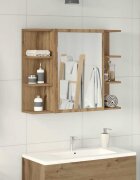 vidaXL Шкаф с огледало за баня Artisan дъб инженерно дърво