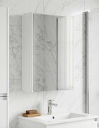 vidaXL Шкаф с огледало за баня Бяло 33 x 115 x 50 см