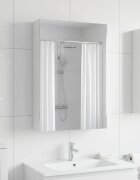 vidaXL Шкаф с огледало за баня Бяло 40 x 105 x 605 см