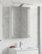 vidaXL Шкаф с огледало за баня Бяло 40 x 105 x 605 см