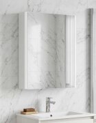 vidaXL Шкаф с огледало за баня Бяло 43 x 115 x 605 см