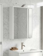 vidaXL Шкаф с огледало за баня Бяло 43 x 16 x 62.5 см