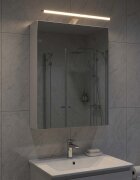vidaXL Шкаф с огледало за баня Бяло 50 x 145 x 70 см