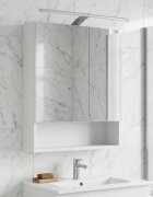 vidaXL Шкаф с огледало за баня Бяло 50 x 145 x 70 см