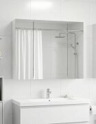 vidaXL Шкаф с огледало за баня Бяло 60 x 145 x 50 см
