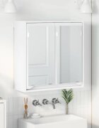 vidaXL Шкаф с огледало за баня Бяло 60 x 20 x 60 cm