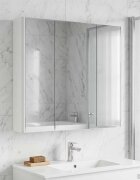 vidaXL Шкаф с огледало за баня Бяло 73.5 x 15.5 x 70 см