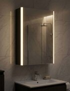 vidaXL Шкаф с огледало за баня Черния дъб 33 x 115 x 50 см