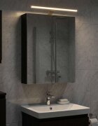 vidaXL Шкаф с огледало за баня Черния дъб 50 x 145 x 70 см
