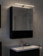 vidaXL Шкаф с огледало за баня Черния дъб 50 x 145 x 70 см
