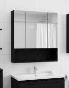 vidaXL Шкаф с огледало за баня Черния дъб 60 x 14.5 x 70 см