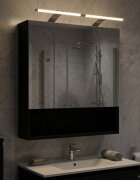vidaXL Шкаф с огледало за баня Черния дъб 60 x 14.5 x 70 см