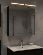 vidaXL Шкаф с огледало за баня Черния дъб 60 x 145 x 70 см