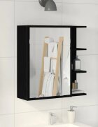 vidaXL Шкаф с огледало за баня Черния дъб 625 x 205 x 64 см