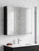 vidaXL Шкаф с огледало за баня Черния дъб 635 x 155 x 605 см