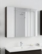 vidaXL Шкаф с огледало за баня Черния дъб 80 x 14.5 x 70 см