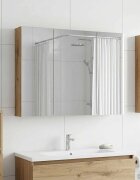 vidaXL Шкаф с огледало за баня Дъб Артизан 100 x 145 x 70 см