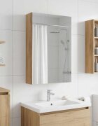 vidaXL Шкаф с огледало за баня Дъб Артизан 30 x 105 x 50 см